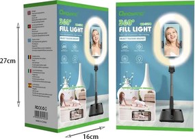 Qiaoyang LED Ring Light με Βάση QA-T678 – 360° Fill Light