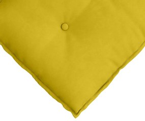 vidaXL Μαξιλάρι Πλάτης Κίτρινο 60 x 50 cm Υφασμάτινο Κορντουρά