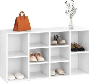 vidaXL Παπουτσοθήκη Λευκή 103 x 30 x 55 εκ. από Επεξ. Ξύλο