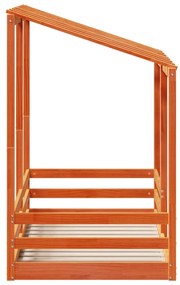 vidaXL Οροφή Κρεβατιού Παιδική Καφέ Κεριού 80x160εκ. Μασίφ Ξύλο Πεύκου
