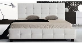 FIDEL Κρεβάτι Διπλό για Στρώμα 160x200cm, PU Άσπρο 168x215x107cm