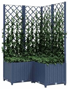 vidaXL Ζαρντινιέρα Κήπου με Καφασωτό Μπλε Γκρι 80x80x136 εκ. από PP