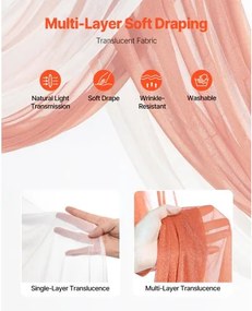 VEVOR Artificial Wedding Arch Flowers Kit Orange With 2 Pcs Flowers 2 Pcs Drapes