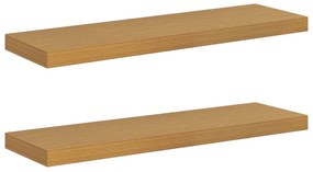 vidaXL Ράφι Τοίχου 2 pcs Μπεζ 90 x 23,5 x 4 εκ Επεξεργασμένο ξύλο