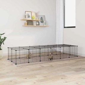 vidaXL Κλουβί Κατοικίδιων με 28 Πάνελ + Πόρτα Μαύρο 35 x 35εκ Ατσάλινο