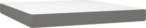vidaXL Κρεβάτι Boxspring με Στρώμα Σκούρο Γκρι 180x200 εκ Υφασμάτιν