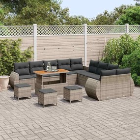 vidaXL Σετ Καναπέ Κήπου 14 pcs Γκρι συνθετικό ρατάν
