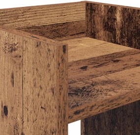 vidaXL Βάση φυτών με ράφι Παλιό ξύλο 30 x 30 x 100 εκ