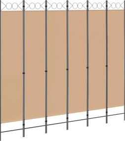 vidaXL Διαχωριστικό Δωματίου 6-Πάνελ Μπεζ 240 x 220 cm Ύφασμα