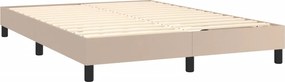 vidaXL Κρεβάτι Boxspring με Στρώμα Καπουτσίνο 140x190εκ.από Συνθ.Δέρμα