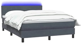 Κρεβάτι Boxspring με Στρώμα Σκούρο Γκρι 160x210 εκ. Βελούδινο - Γκρι