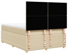 ΚΡΕΒΑΤΙ BOXSPRING ΜΕ ΣΤΡΩΜΑ ΚΡΕΜ 140X200 ΕΚ. ΥΦΑΣΜΑΤΙΝΟ 3292084