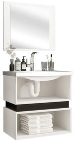 Σετ μπάνιου Hartford K105, 120x35cm, Μαύρο, Πλαστικοποιημένη μοριοσανίδα, Ινοσανίδες μέσης πυκνότητας, Καθρέφτης, Ξεχωριστά μέρη | Epipla1.gr