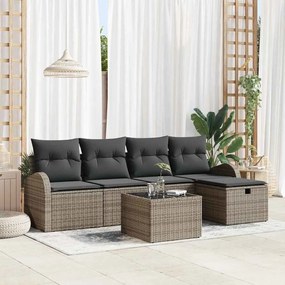 vidaXL Σετ Καναπέ Κήπου 6 pcs Γκρι 234 x 117 x 85 εκ Πολυ ράταν