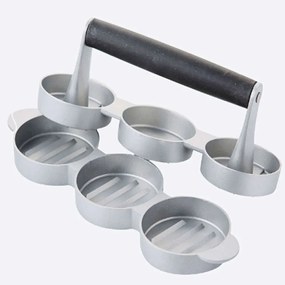 Πρέσα Για Μπιφτέκια 3 Θέσεων BC-ACC-7220 Φ6,8cm Inox-Black Barbecook Metal