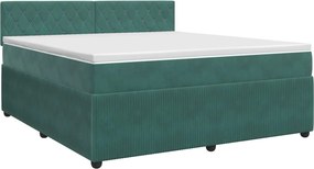 vidaXL Κρεβάτι box spring με στρώμα Σκούρο Πράσινο 140 x 190 cm