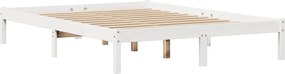vidaXL Σκελετός Κρεβ. Χωρίς Στρώμα Λευκό 120x190 εκ Μασίφ Πεύκο