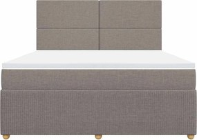 vidaXL Κρεβάτι Boxspring με Στρώμα Taupe 180x200 εκ. Υφασμάτινο