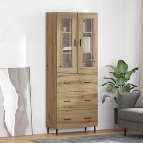 vidaXL Highboard με συρτάρι 2 pcs Artisan Oak Επεξεργασμένο ξύλο