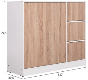 ΝΤΟΥΛΑΠΙ ΜΕ 4 ΑΠΟΘ.ΧΩΡΟΥΣ MATIN HM2480.01 SONAMA OAK-ΛΕΥΚΗ ΜΕΛΑΜΙΝΗ 117x39,5x99,5Υεκ