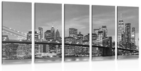 Μαγευτική γέφυρα στο Μπρούκλιν με 5 μέρη εικόνα σε ασπρόμαυρο