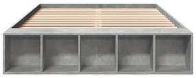 vidaXL Πλαίσιο Κρεβατιού Γκρι Σκυροδέματος 120x190 εκ. Επεξεργ. Ξύλο