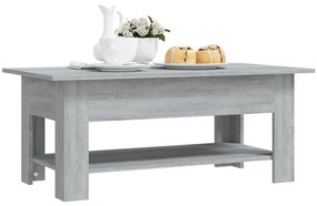 Τραπεζάκι Σαλονιού Γκρι Sonoma 102x55x42 εκ. Επεξεργασμένο Ξύλο - Γκρι