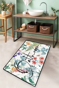 Bathmat Green In Flower Multicolor