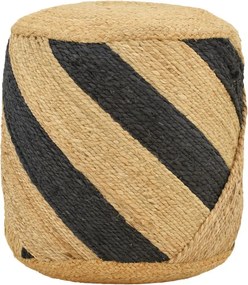 Σκαμπό Relous Inart φυσικό-μαύρο 100% γιούτα Φ37x39εκ