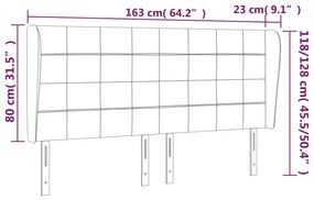 Κεφαλάρι με Πτερύγια Ανοιχτό Γκρι 163x23x118/128 εκ. Υφασμάτινο 3117962