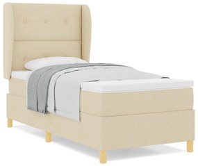 vidaXL Κρεβάτι με Στρώμα Κρεμ 90x200 εκ Fabrico