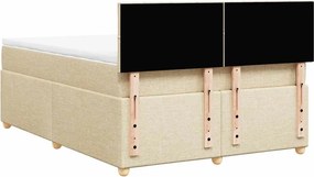 vidaXL Κρεβάτι Boxspring με Στρώμα Κρεμ 140x190 εκ. Υφασμάτινο
