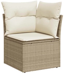 vidaXL Σαλόνι Κήπου Σετ 7 τεμ Μπεζ Συνθετικό Ρατάν με Μαξιλάρια Ακακία