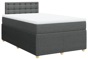 Κρεβάτι Boxspring με Στρώμα Σκούρο Γκρι 120x190 εκ Υφασμάτινο - Γκρι