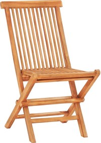 vidaXL Σετ Επίπλων Mπιστρό 3 τεμ. Μασίφ Ξύλο Teak με Κρεμ Μαξιλάρια