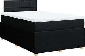 vidaXL Κρεβάτι Boxspring με Στρώμα Μαύρο 120x200 εκ. Υφασμάτινο