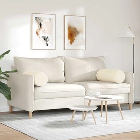 vidaXL Μαξιλάρια Στήριγμα 2 pcs Κρεμ Ø 25 x 70 cm Υφασμάτινο Κορντουρά