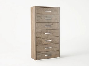 Intrahome Συρταριέρα με 7 συρτάρια σε χρώμα καρυδί 60x45x123 Intrahomesa-00652612