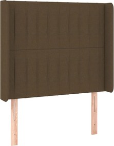 vidaXL Κρεβάτι Boxspring με Στρώμα &amp; LED Σκ.Καφέ 80x200 εκ. Υφασμάτινο
