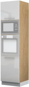 Επιδαπέδιο ντουλάπι φούρνου ψηλό Raval K23-60-RM-Φυσικό - Λευκό γυαλιστερό - 60.00Χ60.00Χ235.00cm