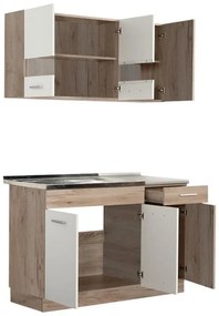 Σύνθεση Κουζίνα Dalila 120 Γκρί Δρύς - Λευκό 120x51,5x206,5 εκ. 120x51.5x206.5 εκ.