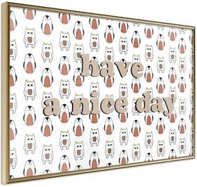 Αφίσα - Animals Wish a Nice Day - 30x20 - Χρυσό - Χωρίς πασπαρτού