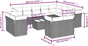 vidaXL Σετ Καναπέ Κήπου 13τεμ Μπεζ Συνθ. Ρατάν με Μαξιλάρια