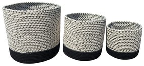 Καλάθια Cotton Rope σετ 3τμχ.