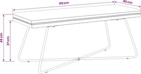 vidaXL παγκάκι Μονόχρωμο Ροζ 110 x 40 x 45 cm Βελούδο