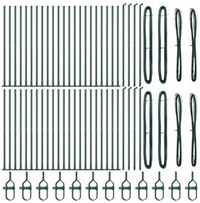 vidaXL Στυλίδια Φράχτη με Βάσεις 52 τεμ Ø32mm 68,5cm Γαλβανισμένο Ατσάλι