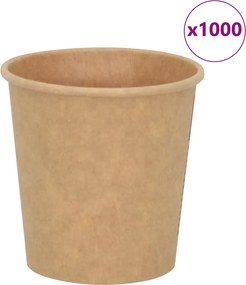 vidaXL Χάρτινα κύπελλα καφέ 1000 τεμάχια 4oz 100ml καφέ