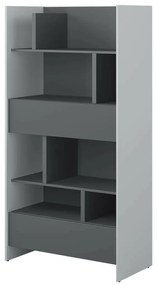 Βιβλιοθήκη Concept Pro Lenart AH153, Ανοιχτό, Με συρτάρια, Πλαστικοποιημένη μοριοσανίδα, Αριθμός συρταριών: 2, 178x92x46cm, 79 kg, Γραφίτης, Γκρι
