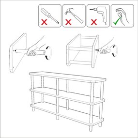 Βιβλιοθήκη Πεύκο Atlantic RACA 150x35x74,9