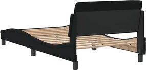 vidaXL Σκελετός Κρεβατιού Dover Μαύρο 100x200 εκ. Υφασμάτινο